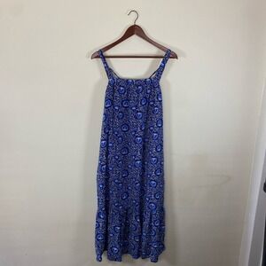 Old navy blue floral midi dress with pockets women's‎ size xl